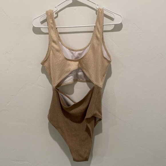 Neutral Knit One Piece Swimsuit - Picture 4 of 6